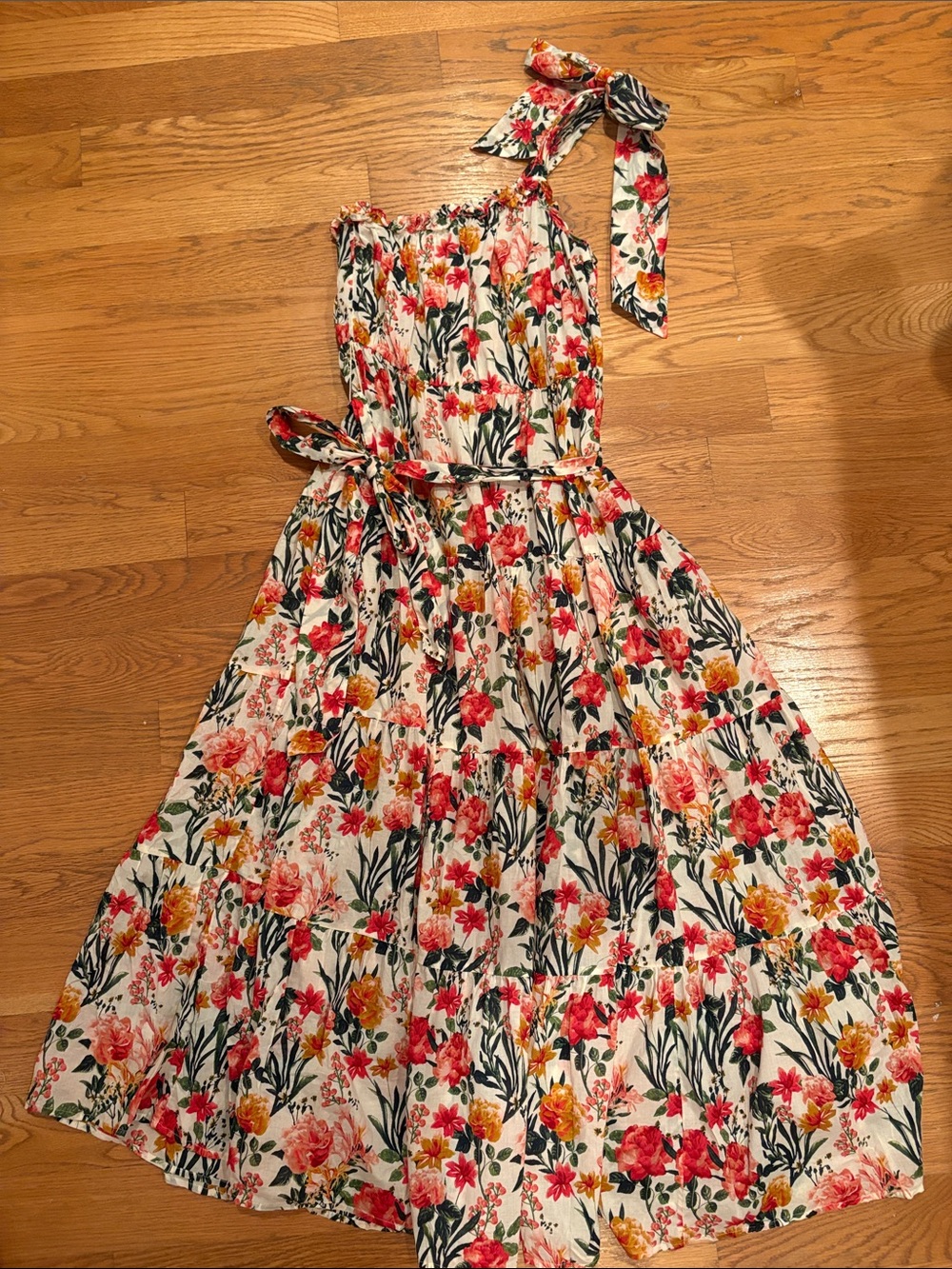 J. Crew One-Shoulder Floral Beach Dress